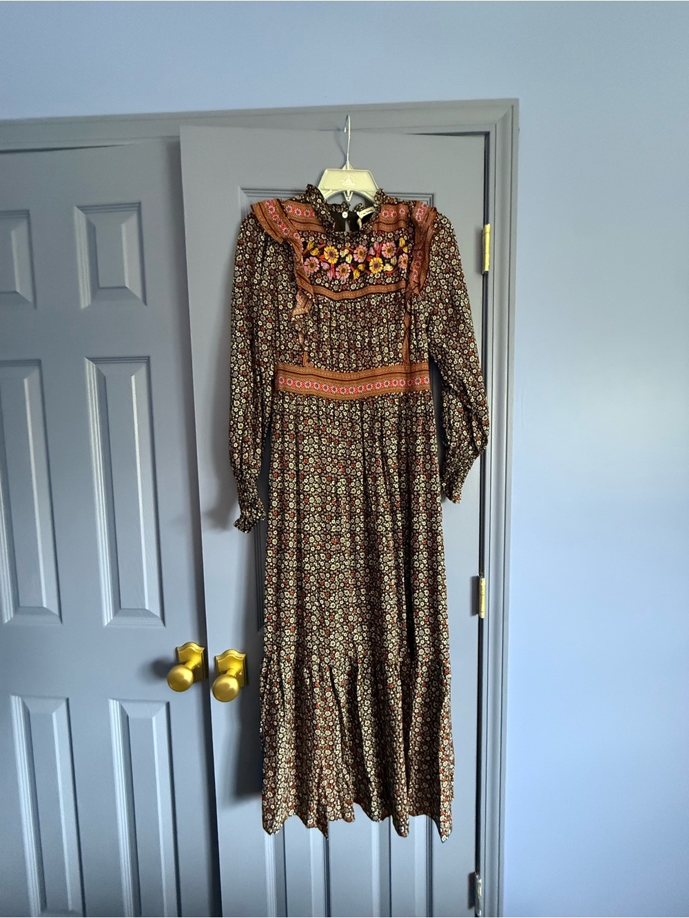 In Bloom Brown Floral Maxi Dress from Red Dress Boutique